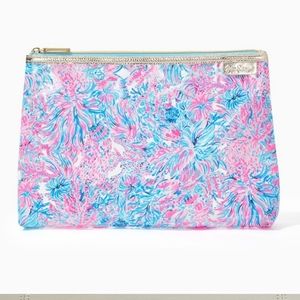 Lilly Pulitzer Fish My Wish Travel Cosmetic Organizer. Blue and Pink NWOT